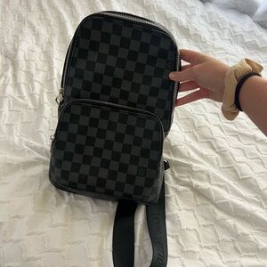 Checkered Black Backpack